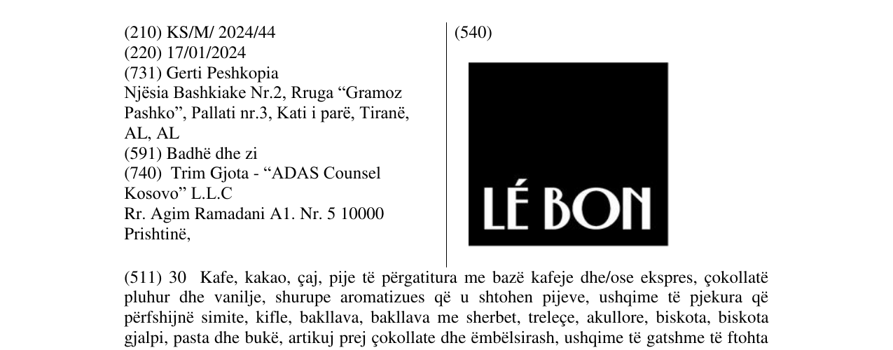 Zëri i markës LE BON në buletin