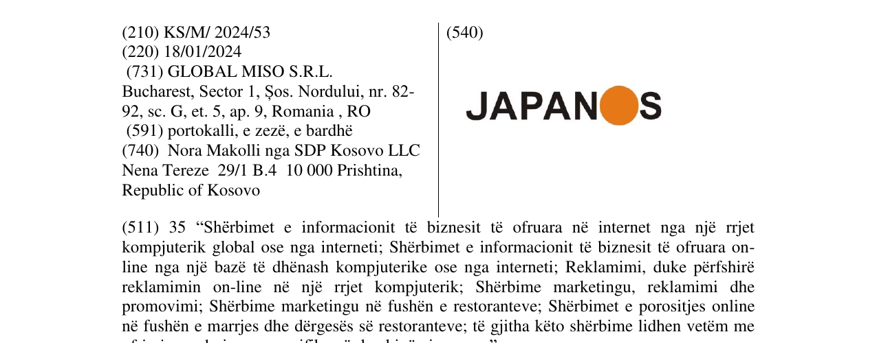 Zëri i markës JAPANOS në buletin