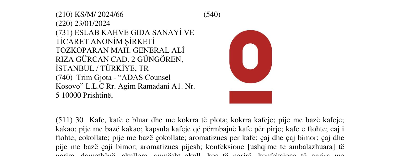 Zëri i markës O në buletin