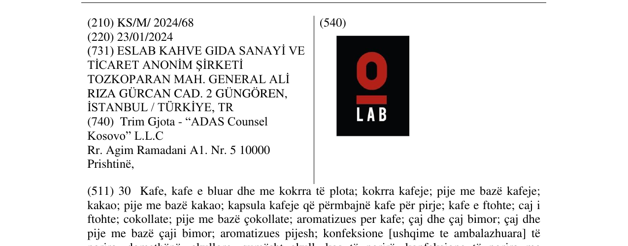Zëri i markës O LAB në buletin