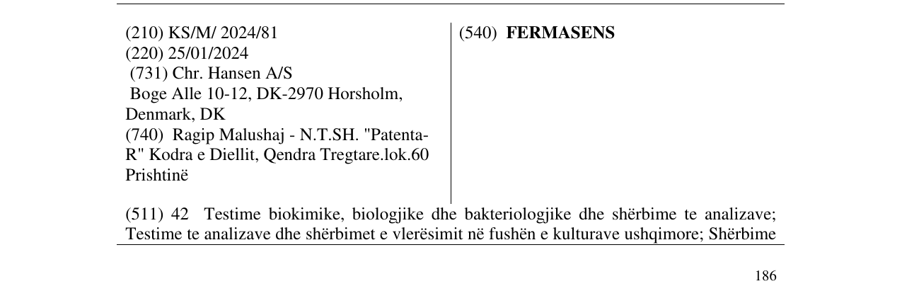 Zëri i markës FERMASENS në buletin