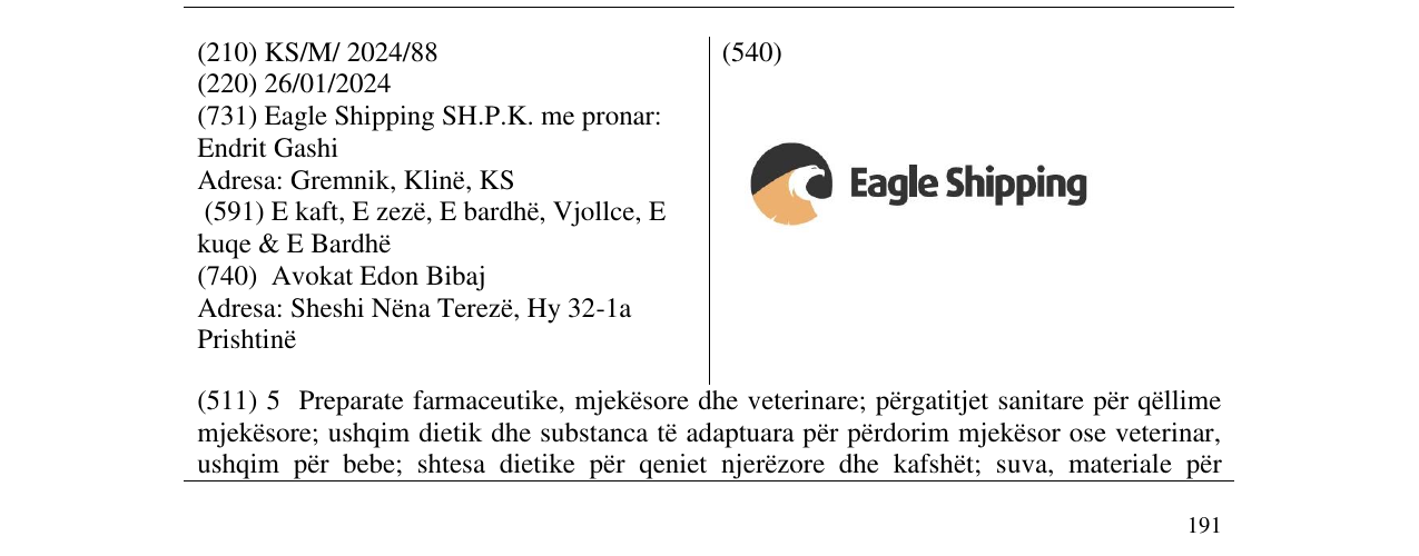 Zëri i markës Eagle Shipping në buletin