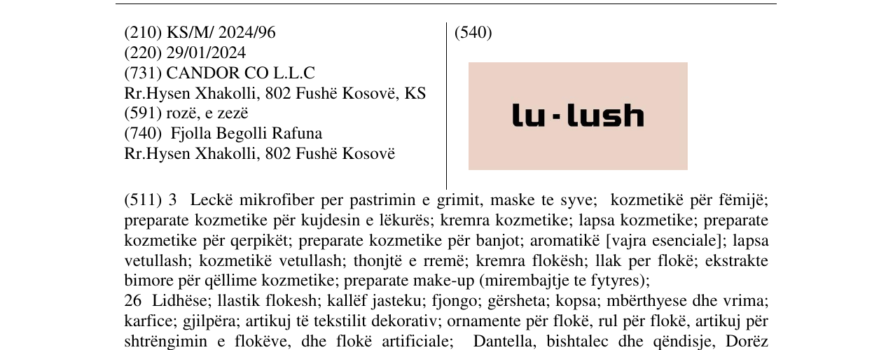 Zëri i markës lu-lush në buletin