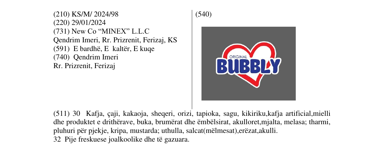 Zëri i markës BUBBLY në buletin