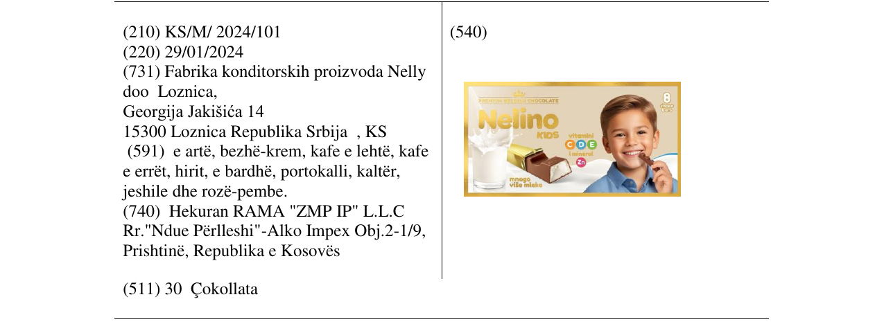 Zëri i markës nelino në buletin