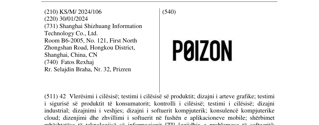 Zëri i markës POIZON në buletin