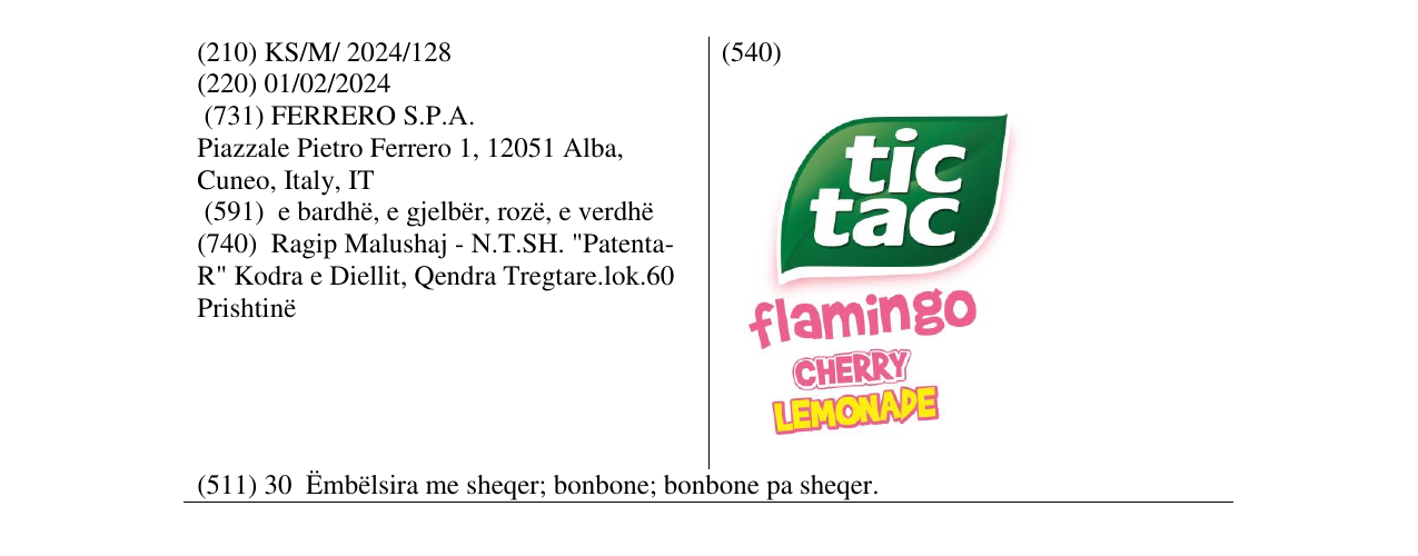 Zëri i markës tic tac në buletin