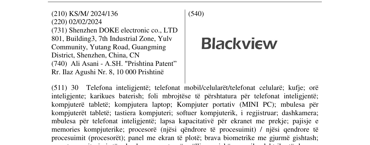 Zëri i markës Blackview në buletin