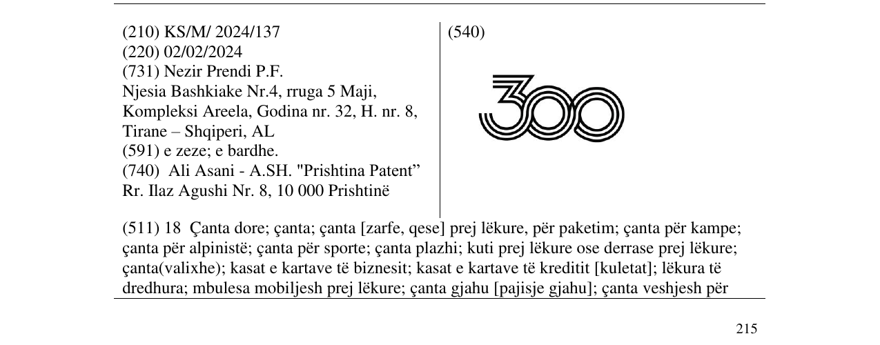 Zëri i markës 300 në buletin