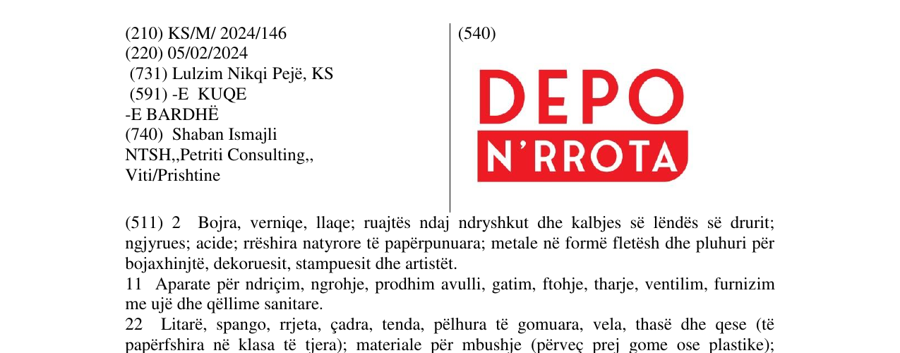 Zëri i markës DEPO N'RROTA në buletin