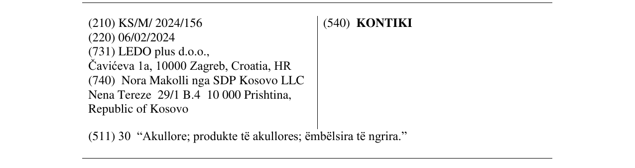 Zëri i markës KONTIKI në buletin