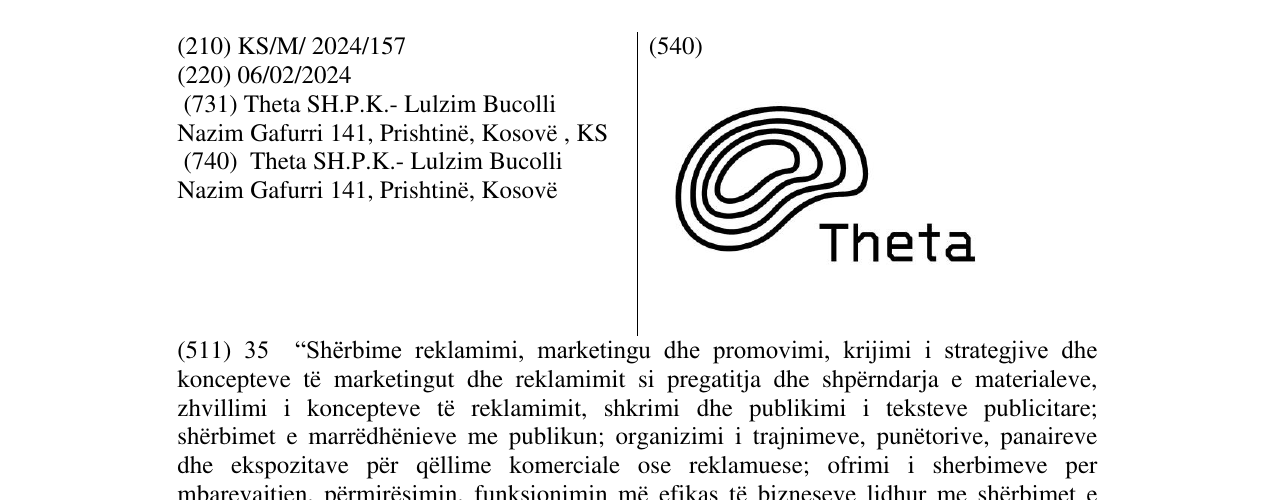 Zëri i markës THETA në buletin