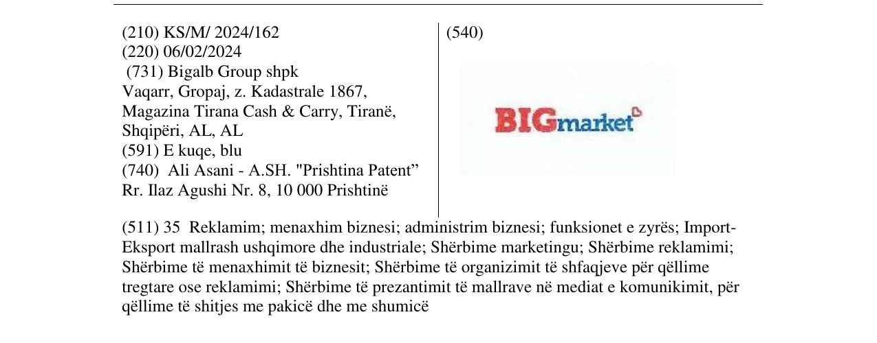 Zëri i markës BIGmarket në buletin