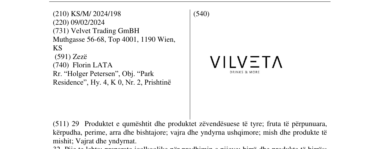 Zëri i markës vilveta në buletin