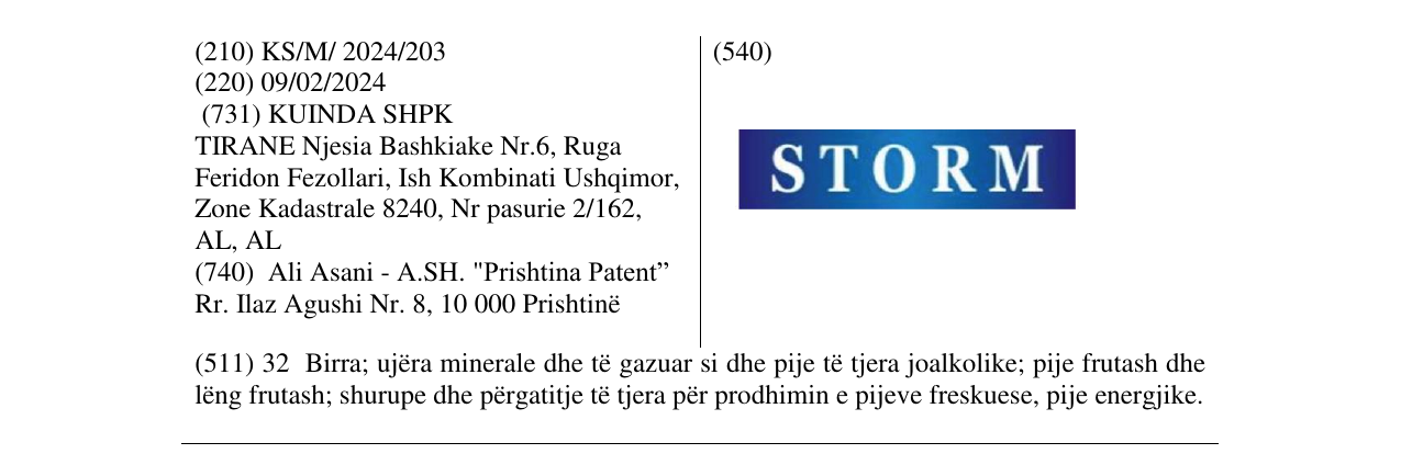 Zëri i markës STORM në buletin