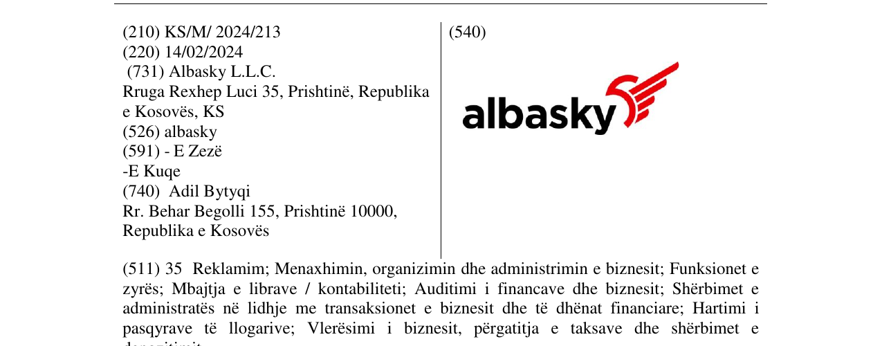 Zëri i markës albasky në buletin