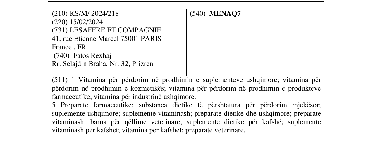 Zëri i markës MENAQ7 në buletin
