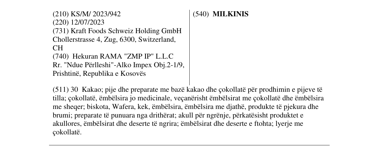 Zëri i markës MILKINIS në buletin