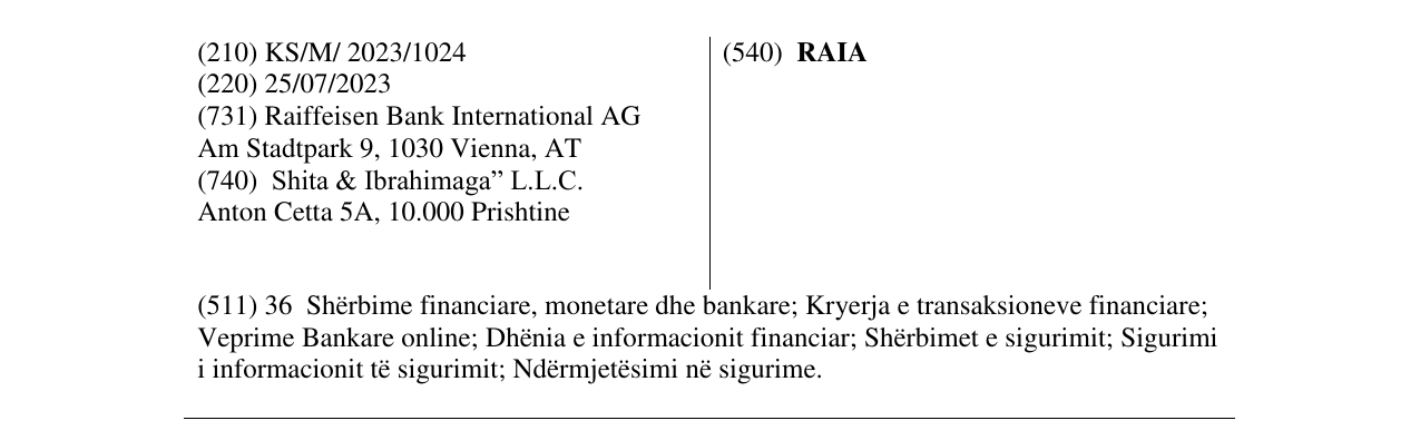 Zëri i markës RAIA në buletin