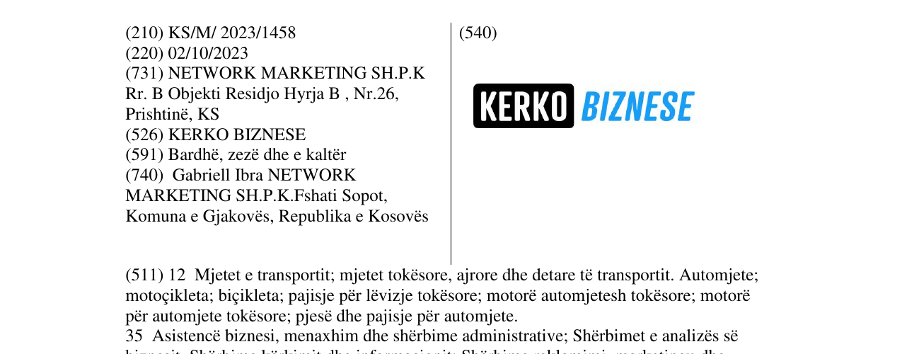 Zëri i markës KERKO BIZNESE në buletin