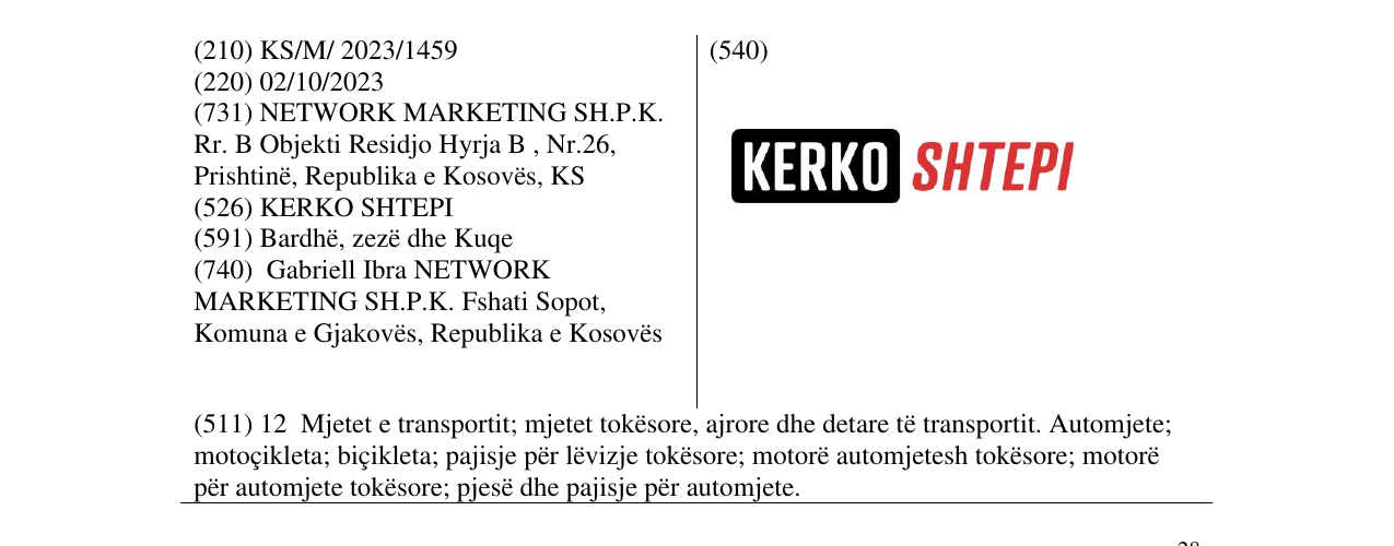 Zëri i markës KERKO SHTEPI në buletin