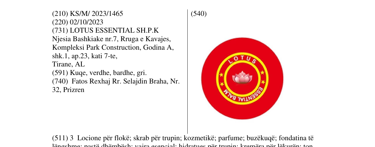 Zëri i markës lotus në buletin