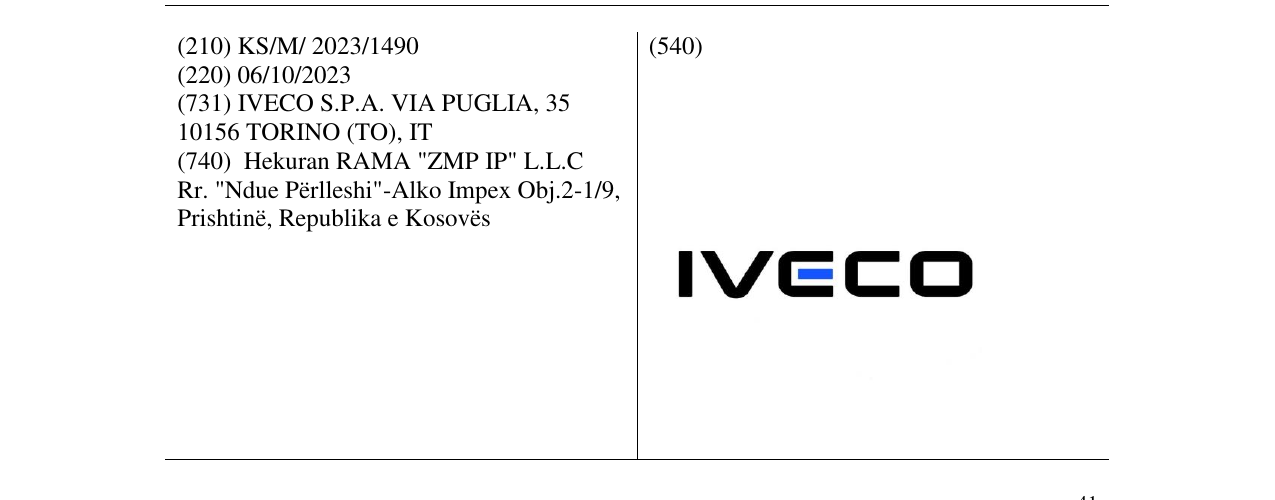 Zëri i markës IVECO në buletin