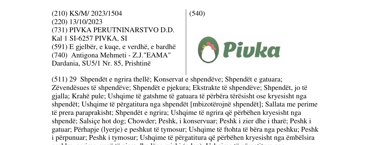 Zëri i markës pivka në buletin