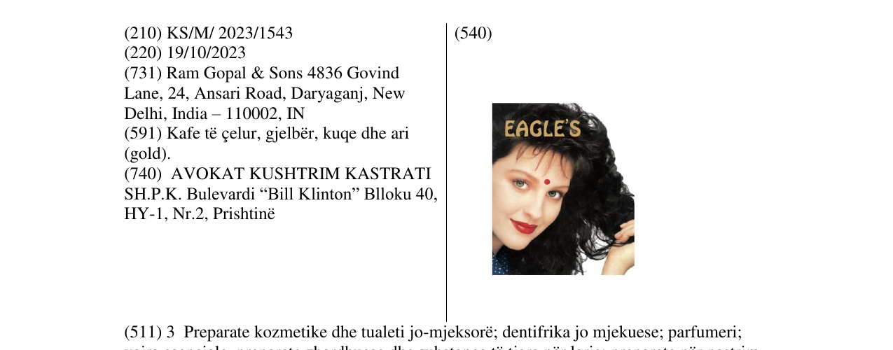 Zëri i markës EAGLE'S në buletin