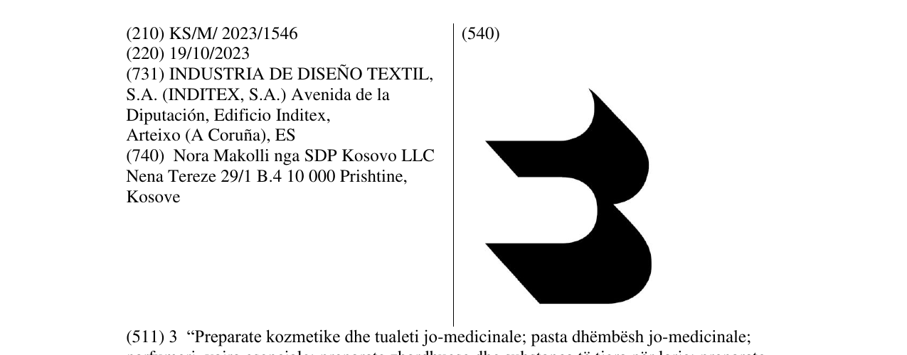 Zëri i markës inditex në buletin