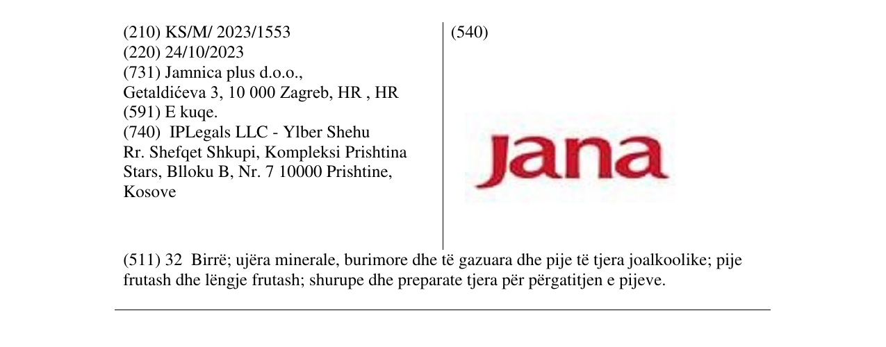 Zëri i markës JANA në buletin