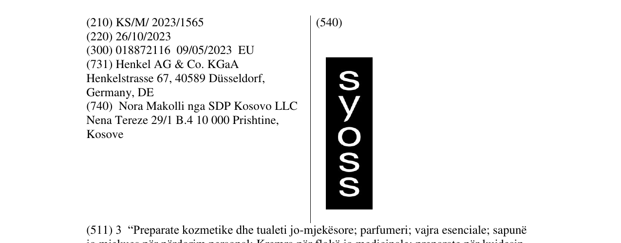Zëri i markës SYOSS në buletin