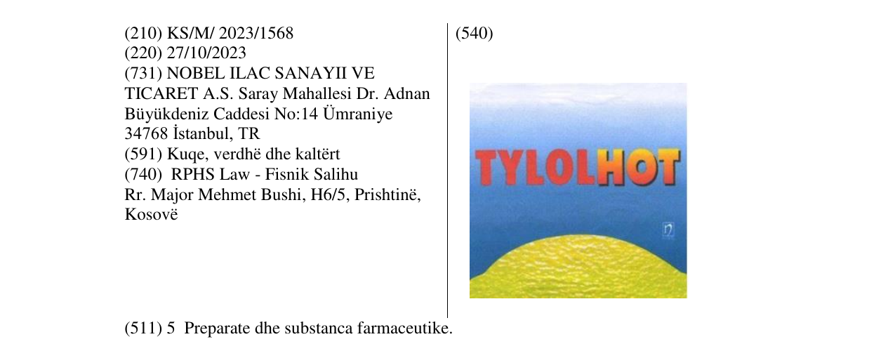 Zëri i markës TYLOLHOT në buletin