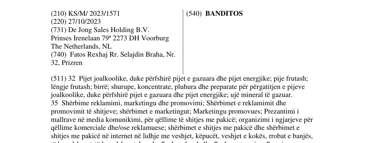 Zëri i markës BANDITOS në buletin