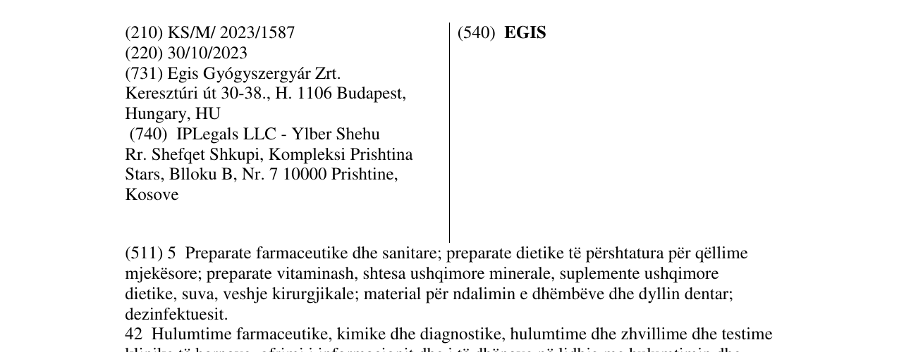 Zëri i markës EGIS në buletin