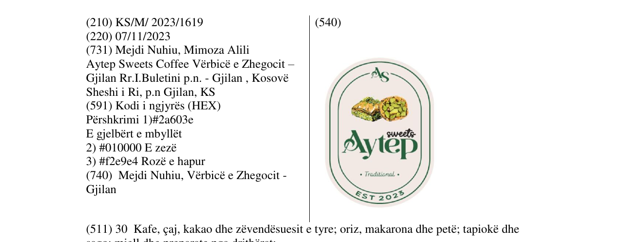Zëri i markës Aytep në buletin