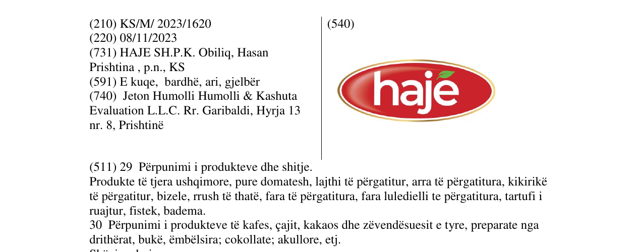Zëri i markës haje në buletin
