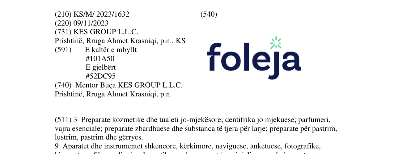 Zëri i markës foleja në buletin