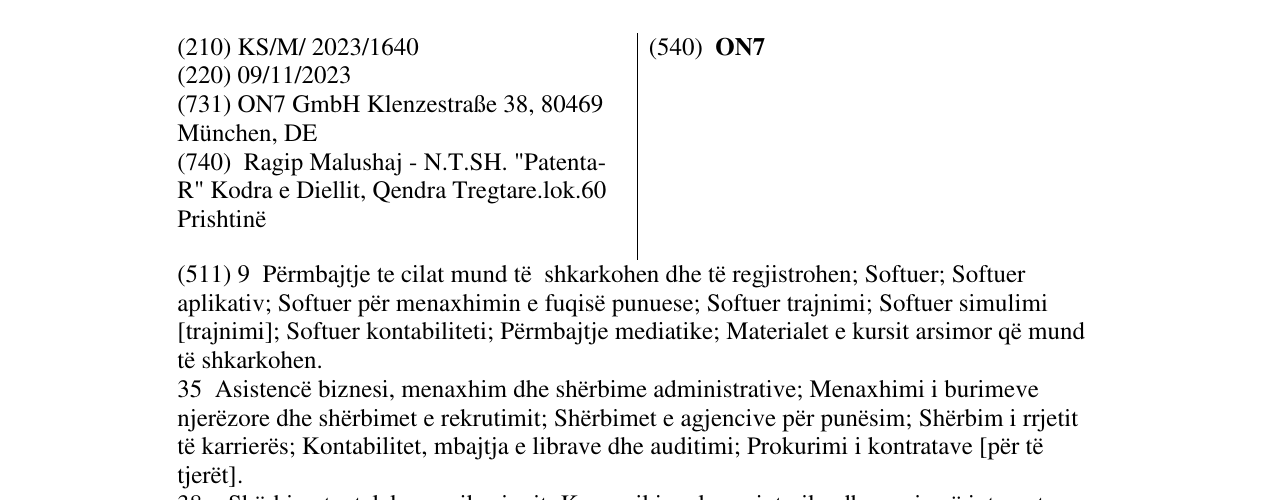 Zëri i markës ON7 në buletin