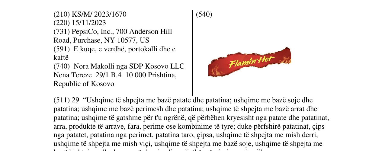 Zëri i markës flamin hot në buletin