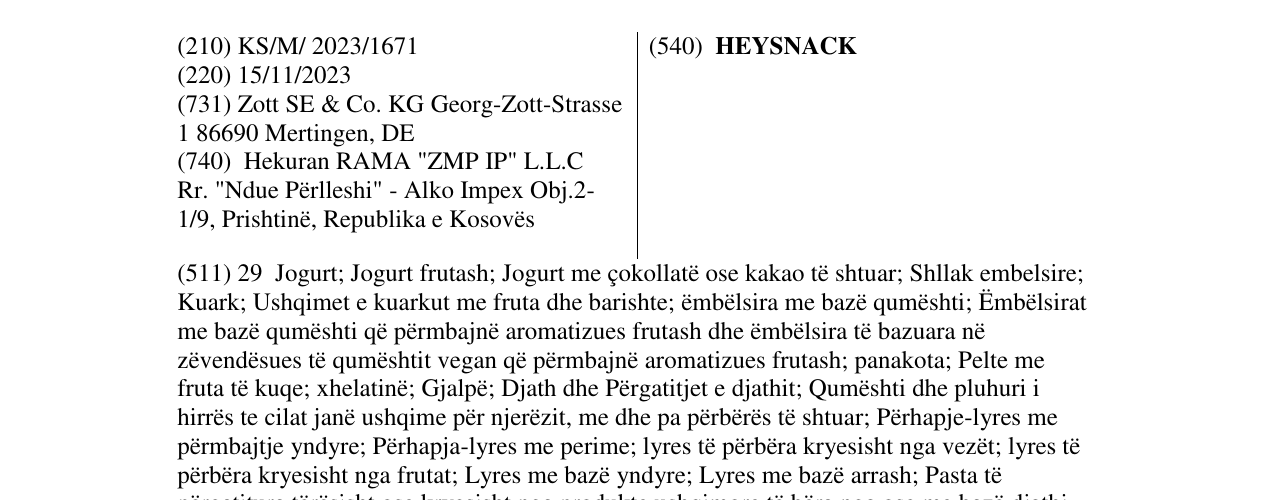 Zëri i markës HEYSNACK në buletin