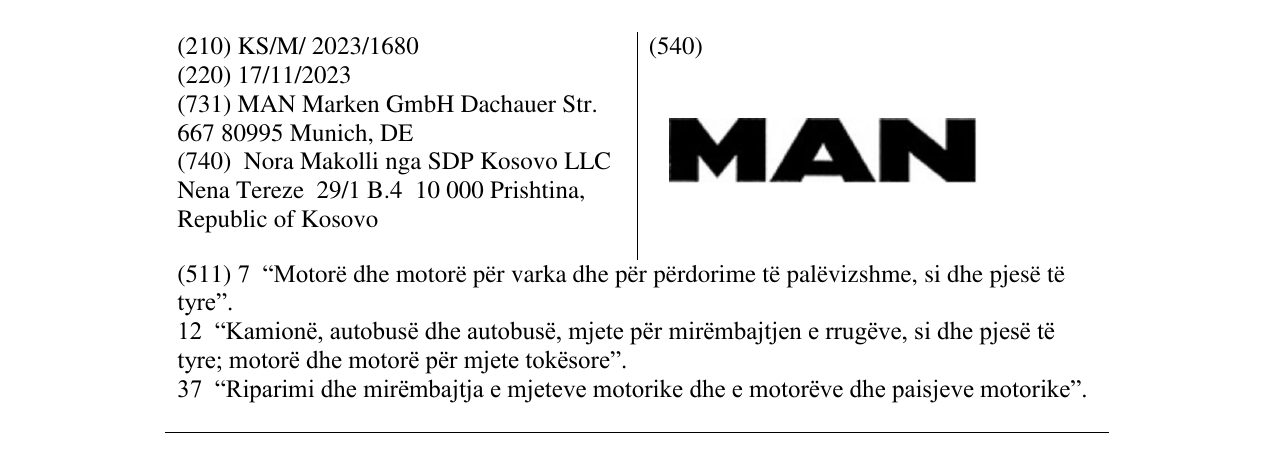 Zëri i markës MAN në buletin