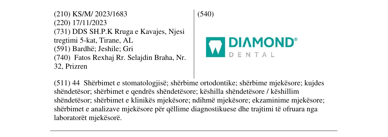 Zëri i markës DIAMOND DENTAL në buletin