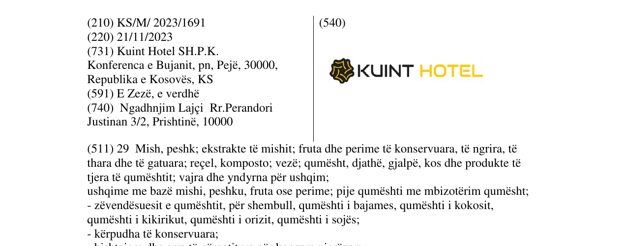 Zëri i markës kuint hotel në buletin