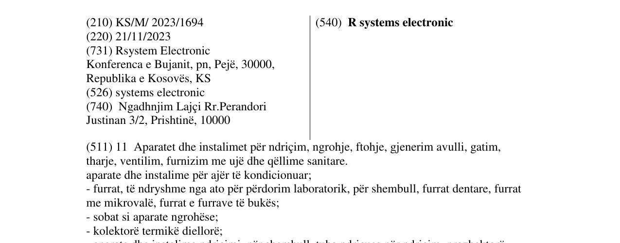 Zëri i markës R systems electronic në buletin