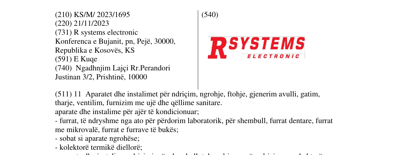 Zëri i markës RSYSTEMS ELECTRONIC në buletin