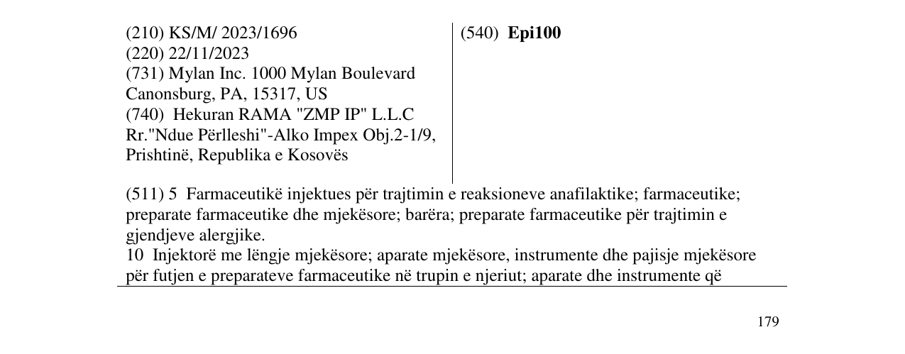 Zëri i markës Epi100 në buletin