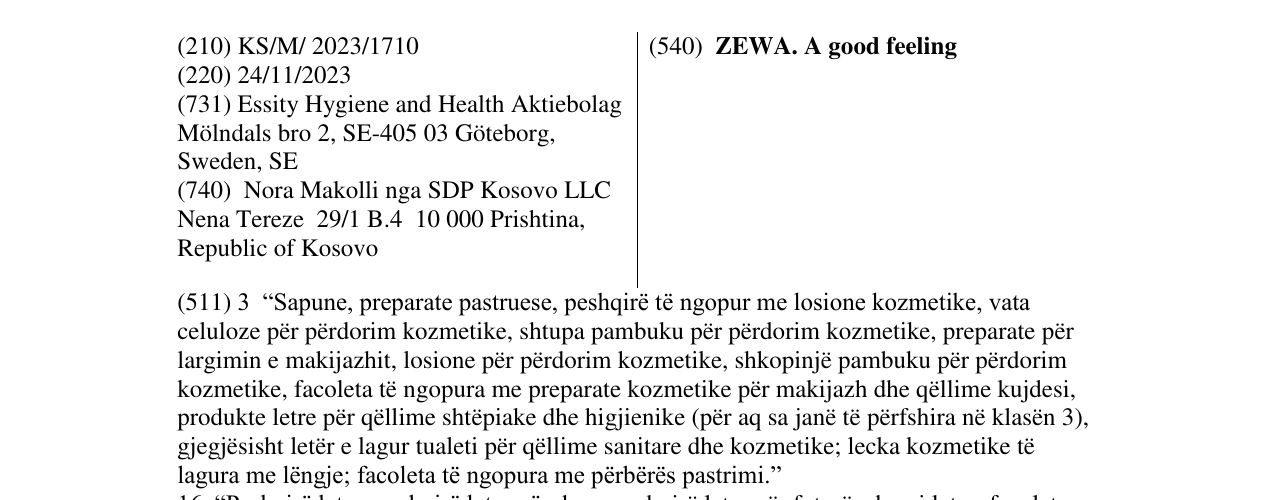 Zëri i markës ZEWA. A good feeling në buletin