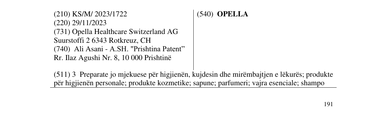 Zëri i markës OPELLA në buletin