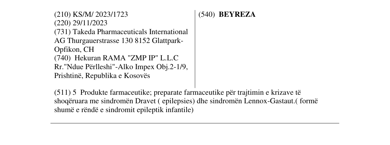 Zëri i markës BEYREZA në buletin